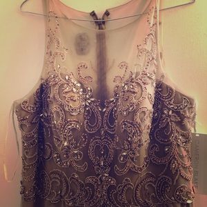 Mint long floral sequence dress size 14